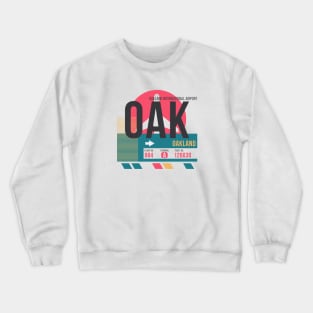 Oakland (OAK) Airport // Sunset Baggage Tag Crewneck Sweatshirt